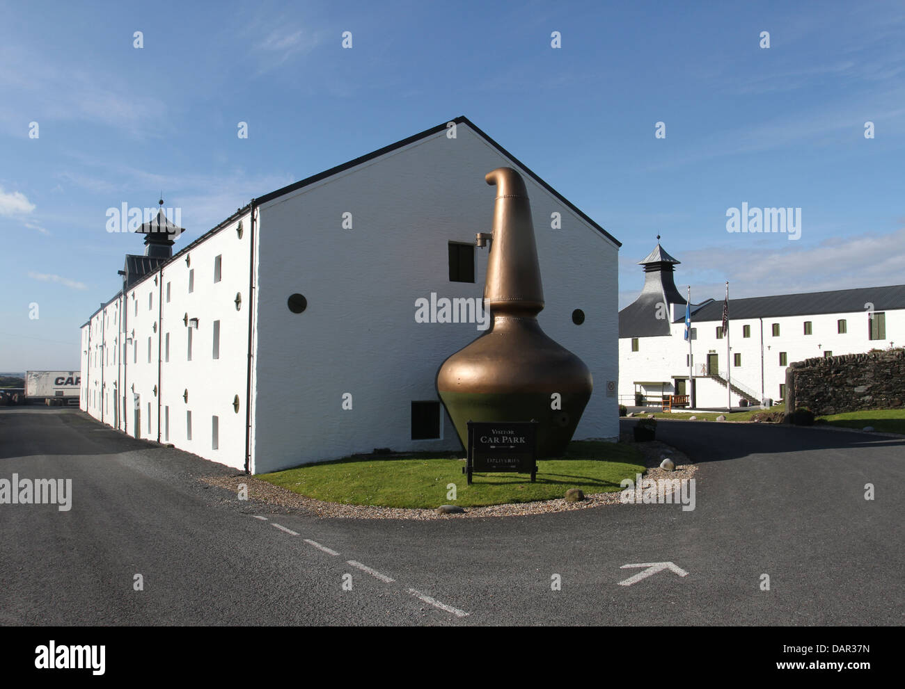 Esterno della distilleria Ardbeg Isle of Islay Scozia Luglio 2013 Foto Stock