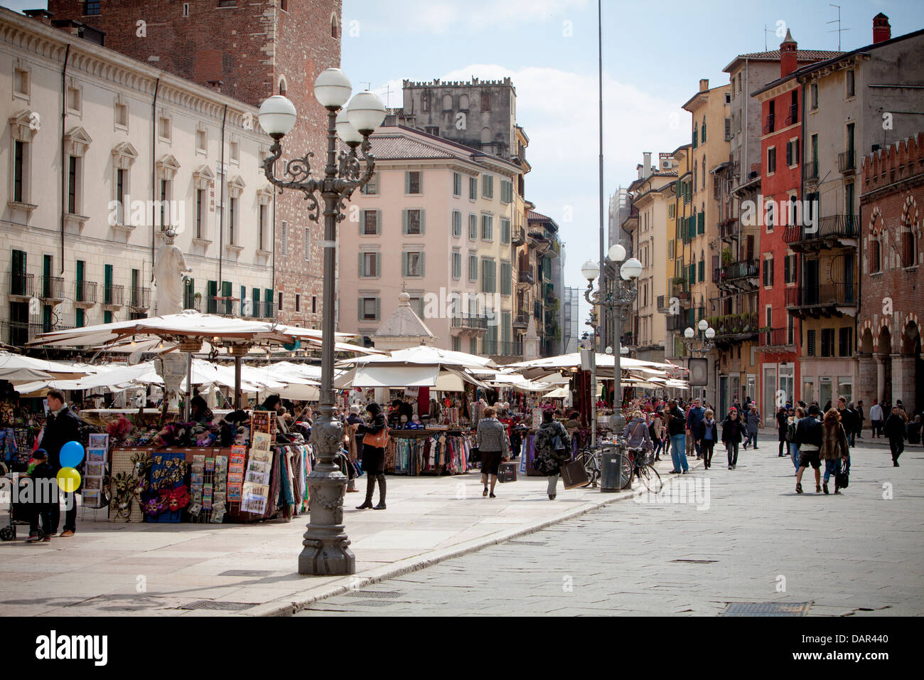 Piazza Erbe,Verona,veneto,Italia Foto Stock