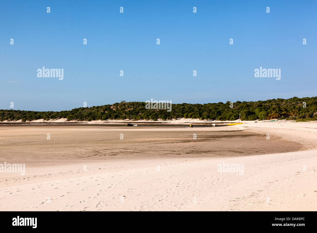 Africa, Mozambico, Benguerra Island. Vista di riva con la bassa marea. Foto Stock