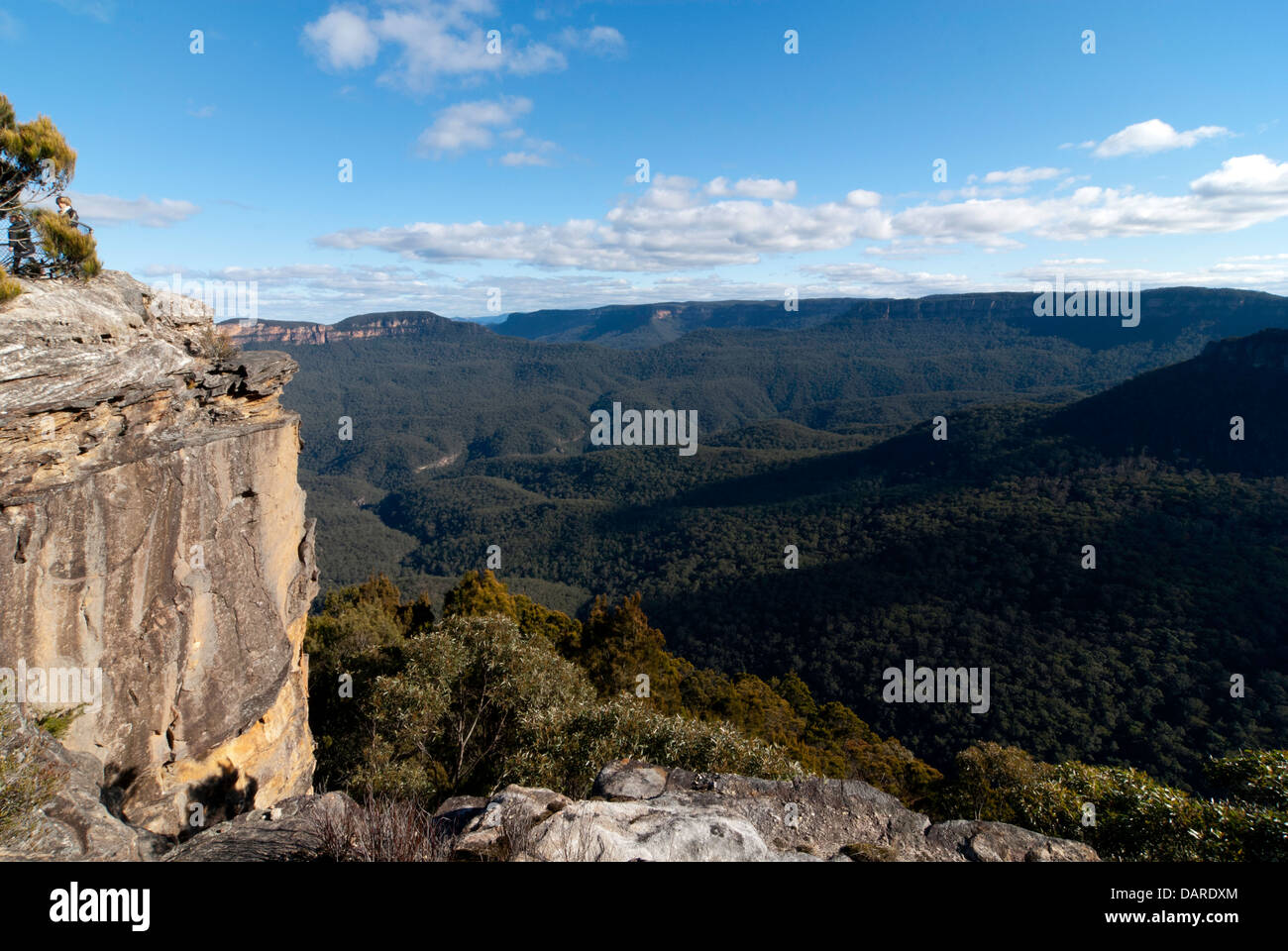 Vista sulla Jamison Valley, al punto sublime, Blue Mountains, Australia Foto Stock