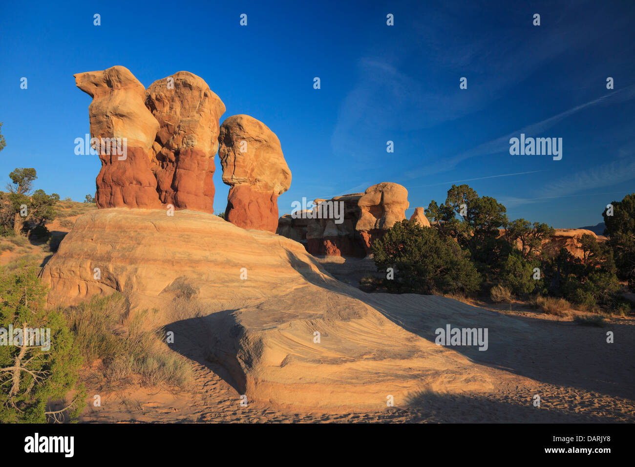 Stati Uniti d'America, Utah, la grande scala - Escalante monumento nazionale, giardino del diavolo Hoodos Foto Stock