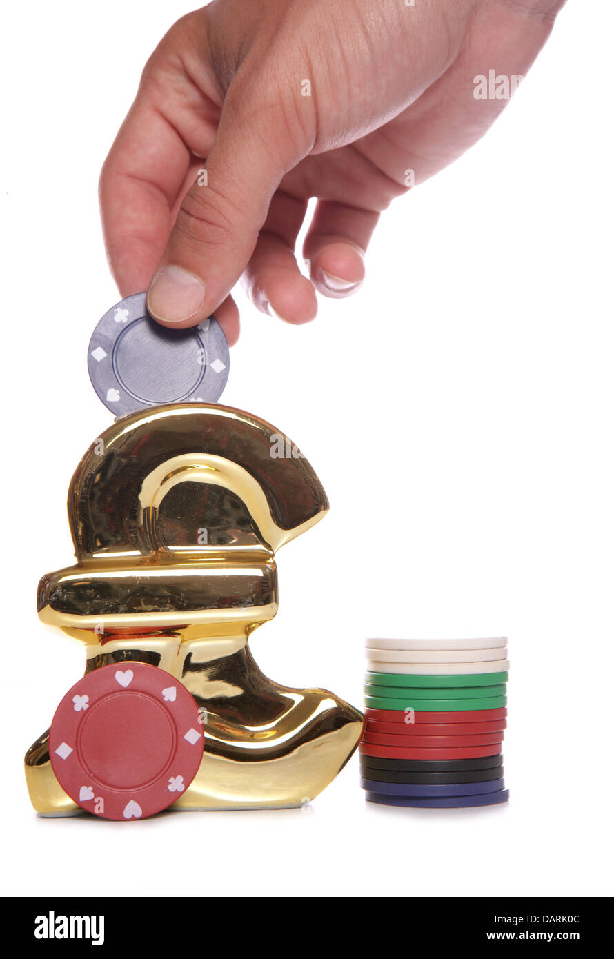 Fare soldi da poker studio ritaglio Foto Stock