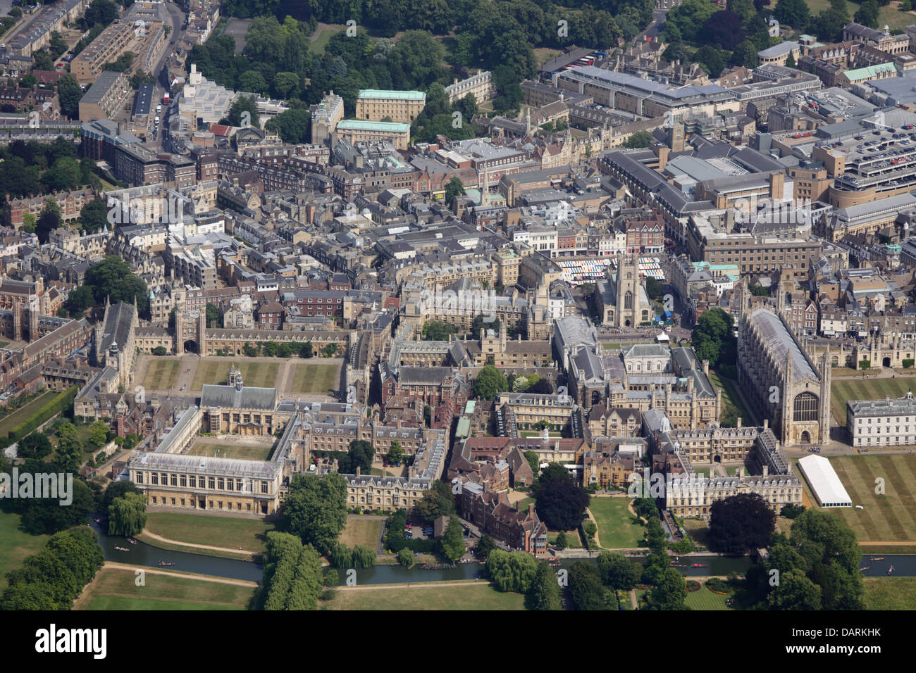 Vista aerea della Trinità, Trinity Hall, Clare College, Cambridge Foto Stock