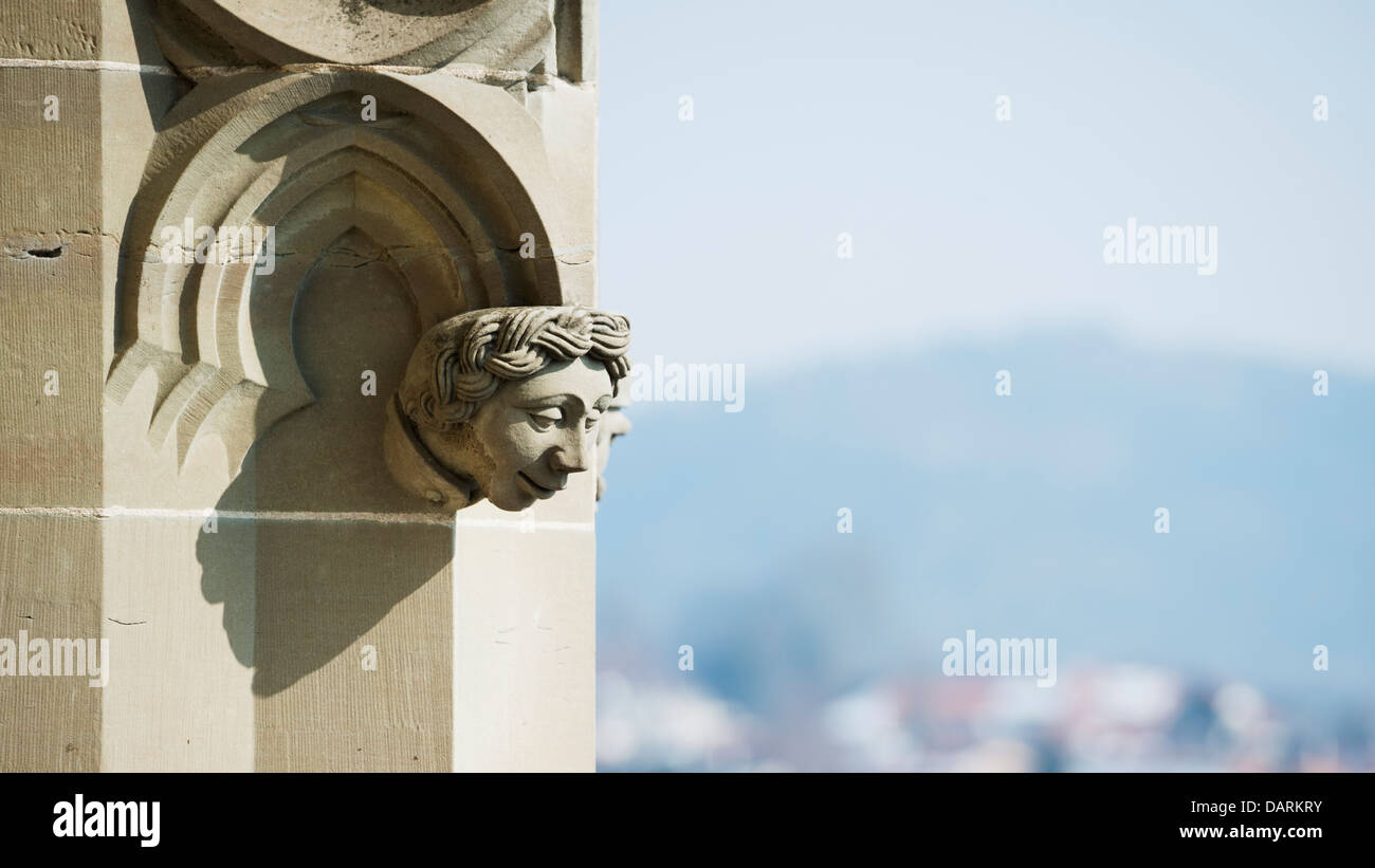 L'Europa, la Svizzera, Berna, Svizzera città capitale, Berner Munster, xv secolo cattedrale gotica, scultura Foto Stock