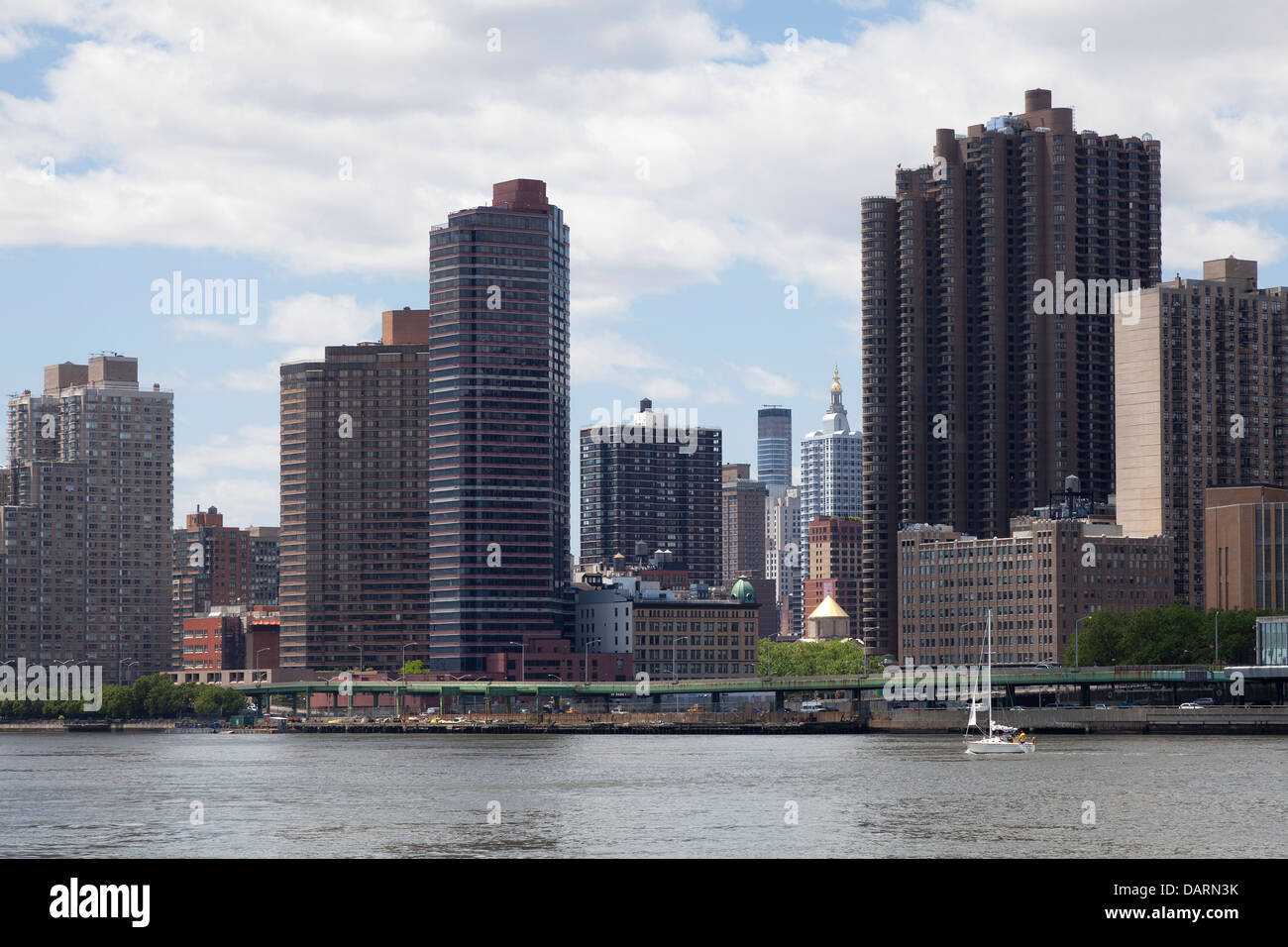 Manhattan visto da Roosevelt Island, New York City Foto Stock