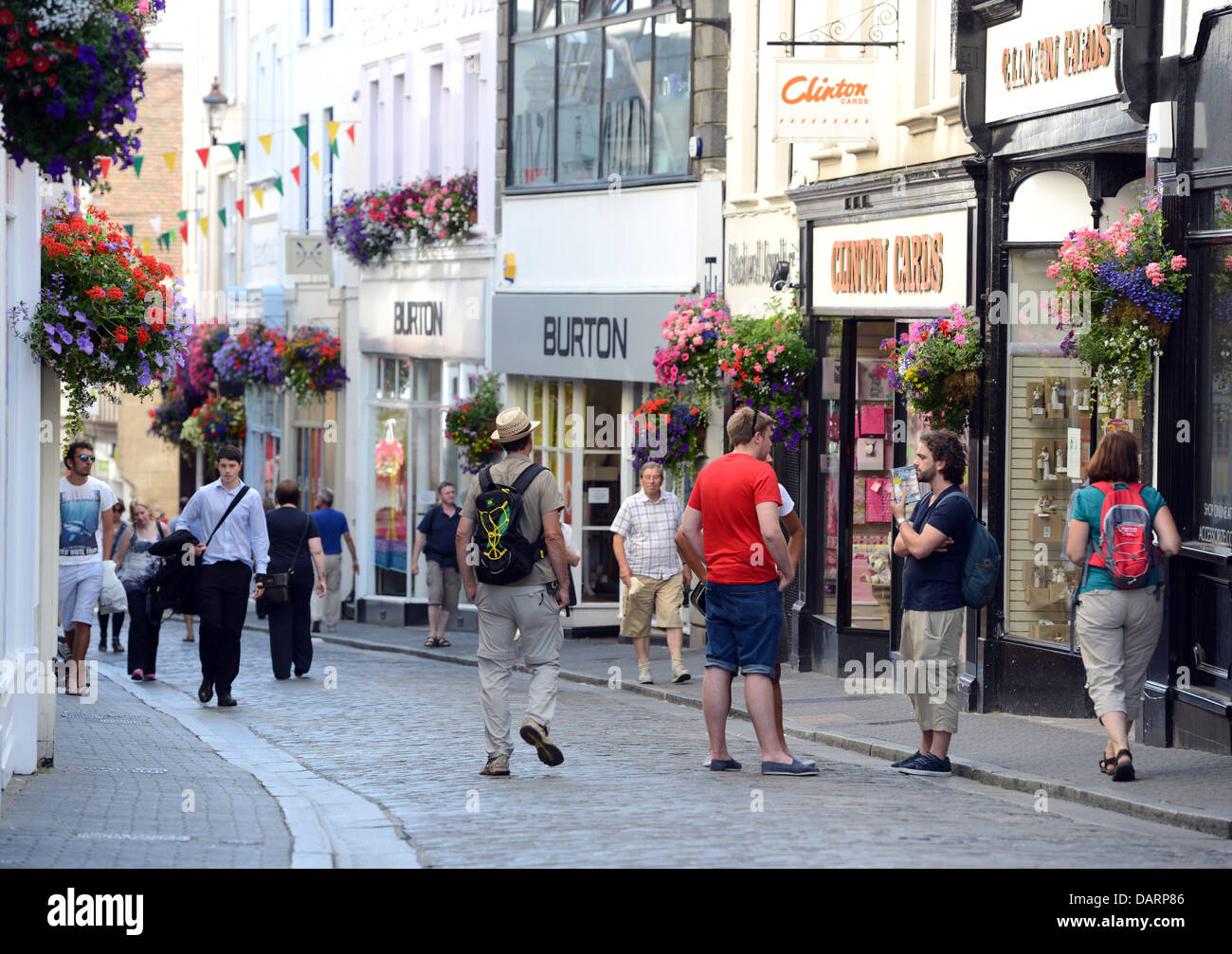 Guernsey, St Peter Port Town Center, Guernsey, Isole del Canale Foto Stock