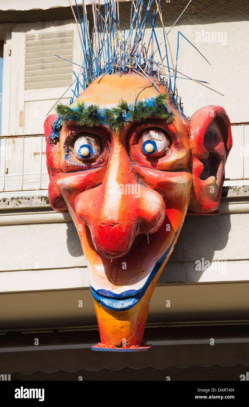L'Europa, Svizzera Vallese, Monthey, molla Fasnact maschera di Carnevale Foto Stock
