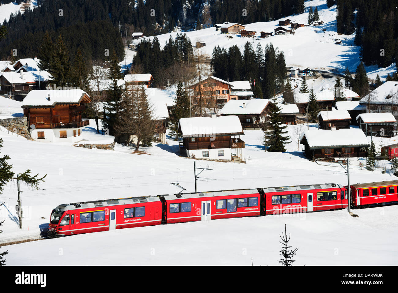 L'Europa, Svizzera, Grigioni, Arosa mountain resort, ferrovia a scartamento ridotto Foto Stock