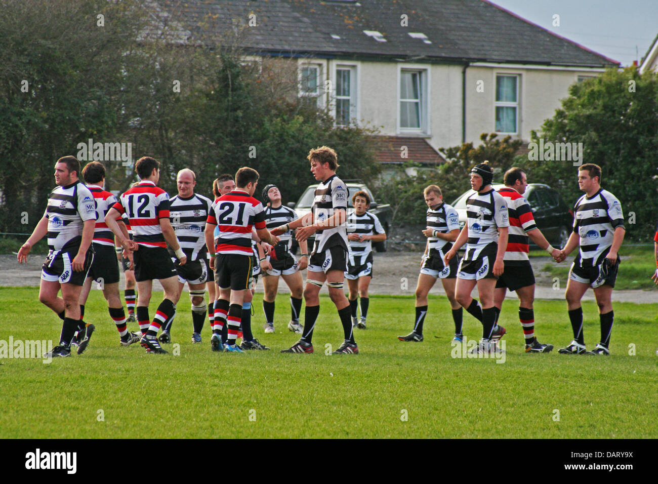 Falmouth RFC v PZ dilettanti gioco di estremità Foto Stock