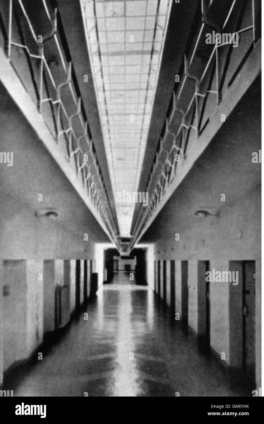 giustizia, sistema penitenziario, custodia, prigione, prigione a Brandeburgo an der Havel - Görden, vista interna, blocco di cellule, anni quaranta, diritti aggiuntivi-clearences-non disponibile Foto Stock