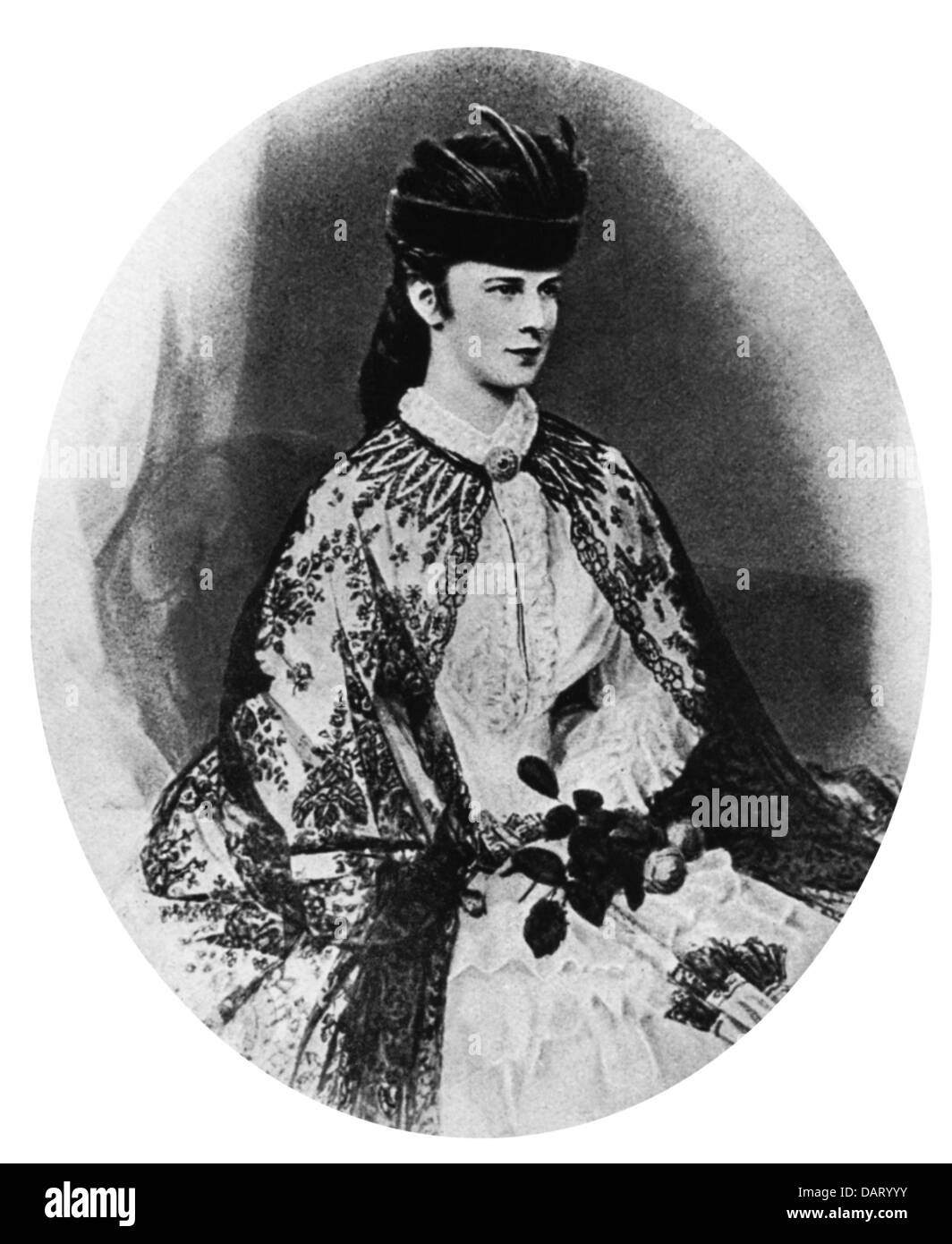 Elisabeth Amalie 'isi', 25.12.1837 - 9.9.1898, Imperatrice d'Austria 24.4.1854 - 9.9.1898, mezza lunghezza, circa 1870, Foto Stock