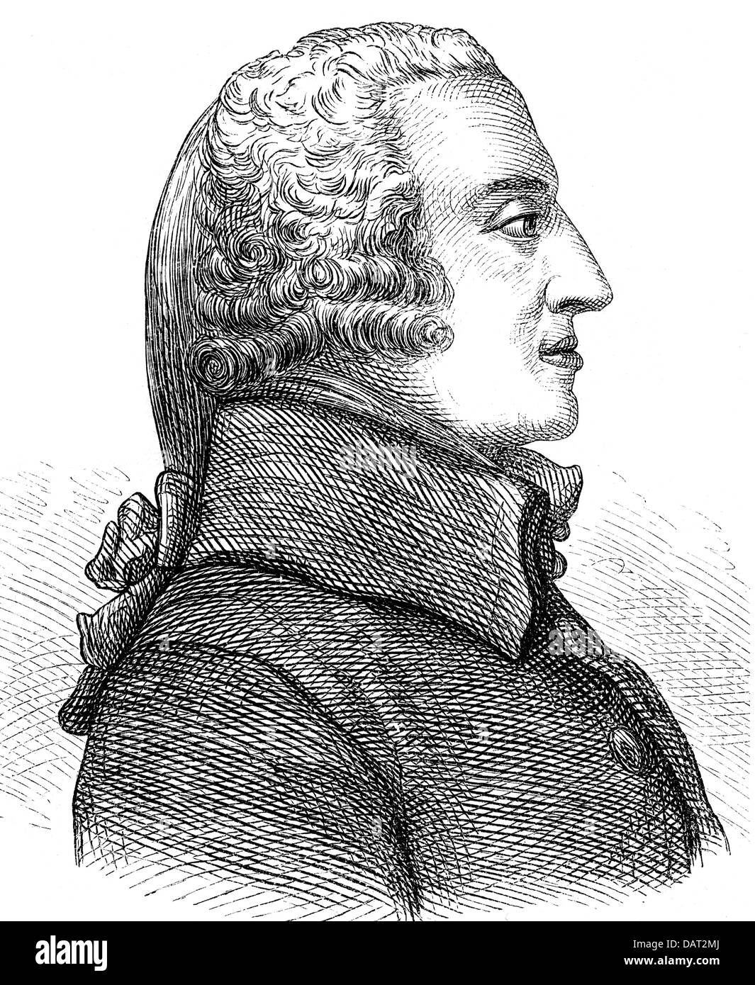 Smith, Adam, 5.6.1723 - 17.7.1790, economista scozzese, fondatore della moderna economia politica, ritratto, profilo destro, sulla base di incisione su rame, incisione su legno, secolo XIX, artista del diritto d'autore non deve essere cancellata Foto Stock