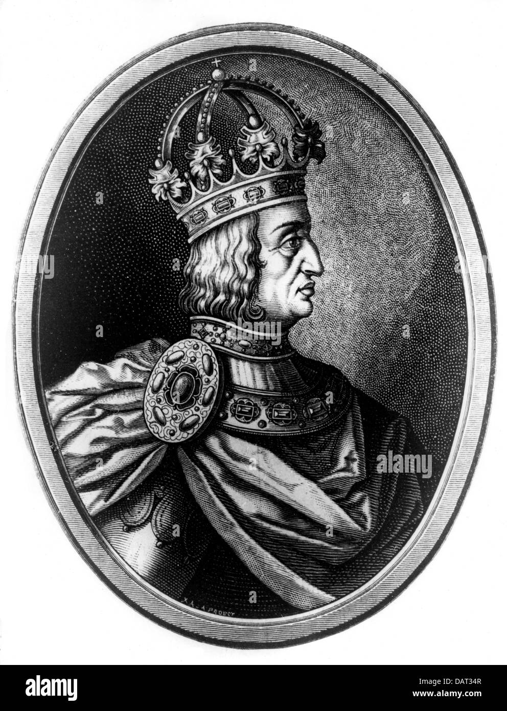 Albert i, 1255 - 1.5.1308, German King 27.7.1298 - 1.5.1308, ritratto, incisione in legno, 19th secolo, Foto Stock
