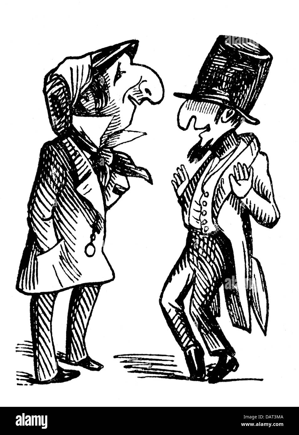 Giudaismo, caricatura, due tipi di Francoforte Ebraico corsia, disegno, Germania, 19 ° secolo, diritti aggiuntivi-clearences-non disponibile Foto Stock