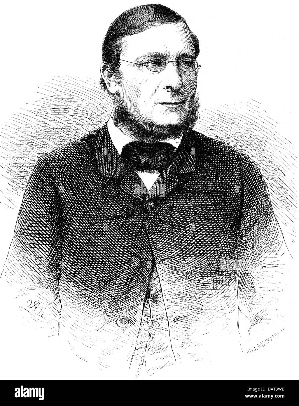 Schenkel, Daniel, 21.12.1813 - 19.5.1885, teologo svizzero, ritratto, incisione in legno, circa 19th secolo, Foto Stock