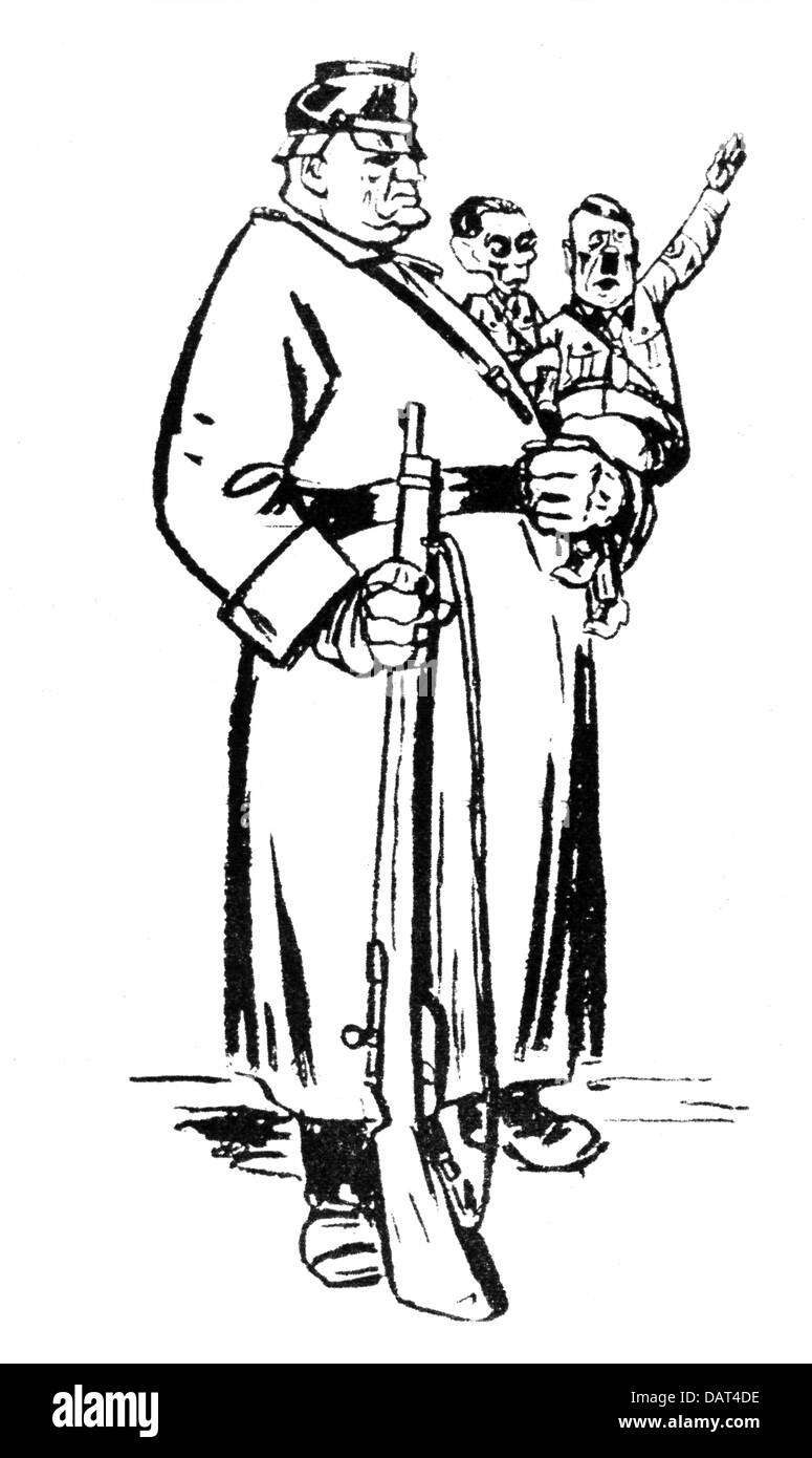 Hitler, Adolf, 20.4.1889 - 30.4.1945, politico tedesco (NSDAP), caricatura, 'l'autorità dello Stato è dal Popolo', disegno di Alex Keil, (, Sandor Elk), 1932, Foto Stock