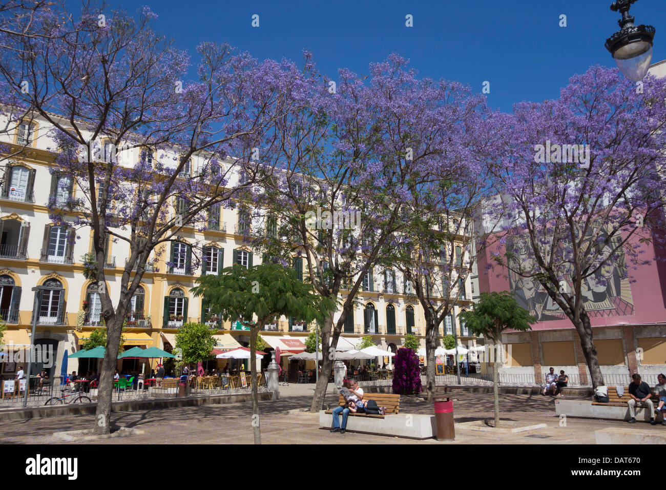 Plaza de la Merced piazza nel centro di Malaga, Andalusia, Spagna Foto Stock