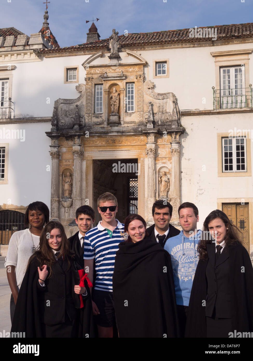 Gli studenti stranieri in scambio dal programma Erasmus presso l'Università di Coimbra, Portogallo Foto Stock