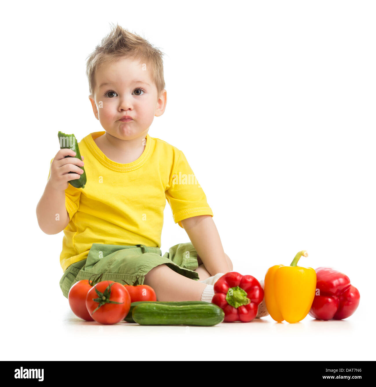 Kid mangiare cibo sano Foto Stock