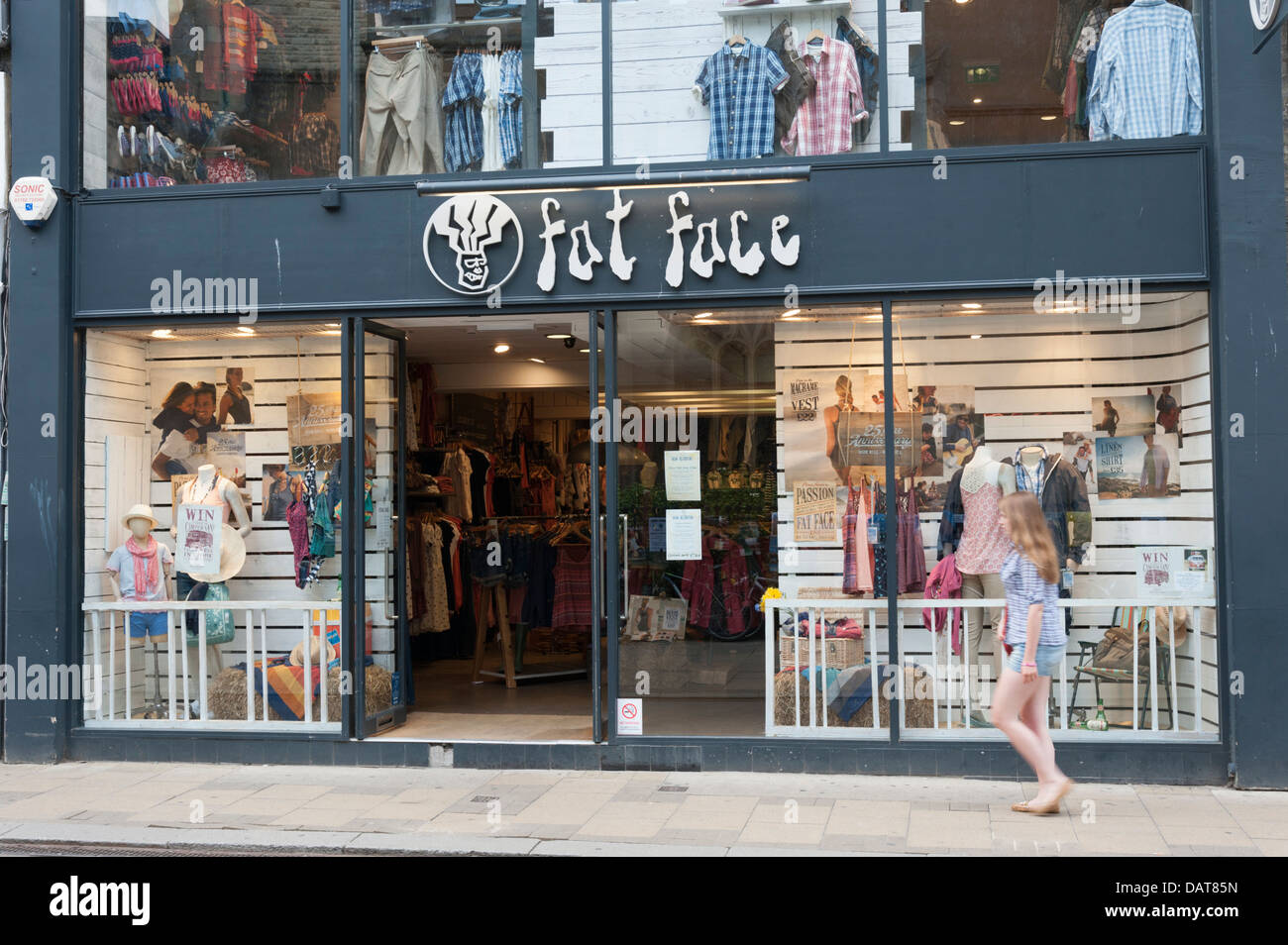 Faccia grassa negozio di abbigliamento Cambridge Regno Unito Foto Stock