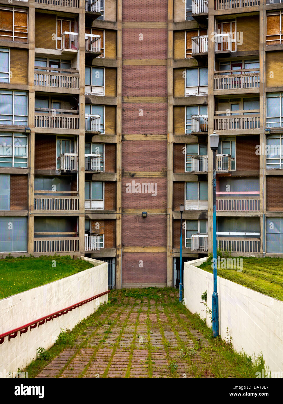 Park Hill appartamenti Sheffield England Regno Unito un edificio inaugurato nel 1961 e sottoposta a lavori di ristrutturazione da Urban Splash Foto Stock