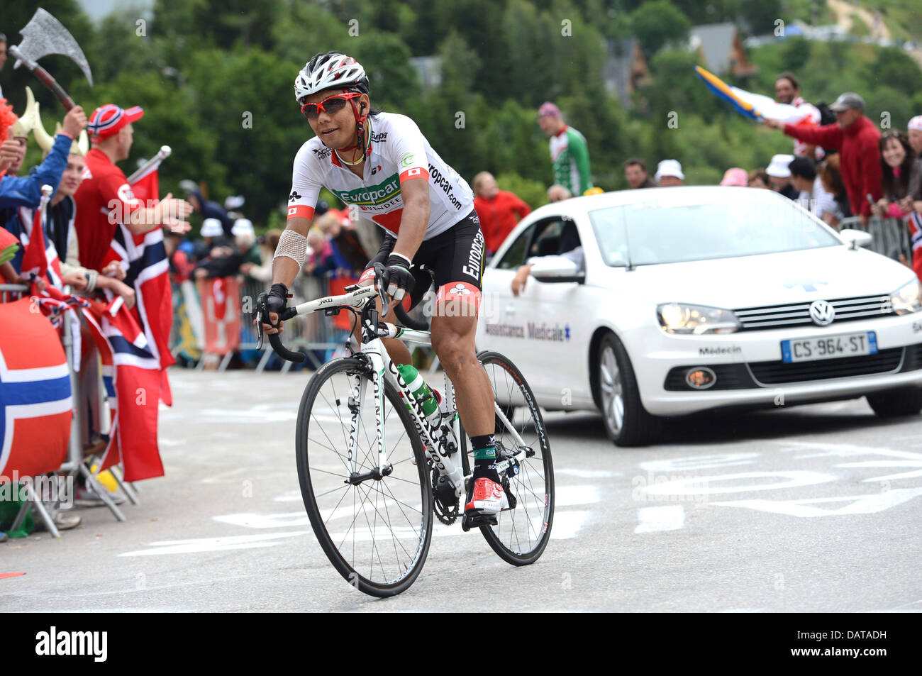 18.07.2013. Gap - L'Alpe d'Huez. 2013 Tour de France ciclismo. Europcar 2013, Arashiro Yukiya, L'Alpe d'Huez Foto Stock