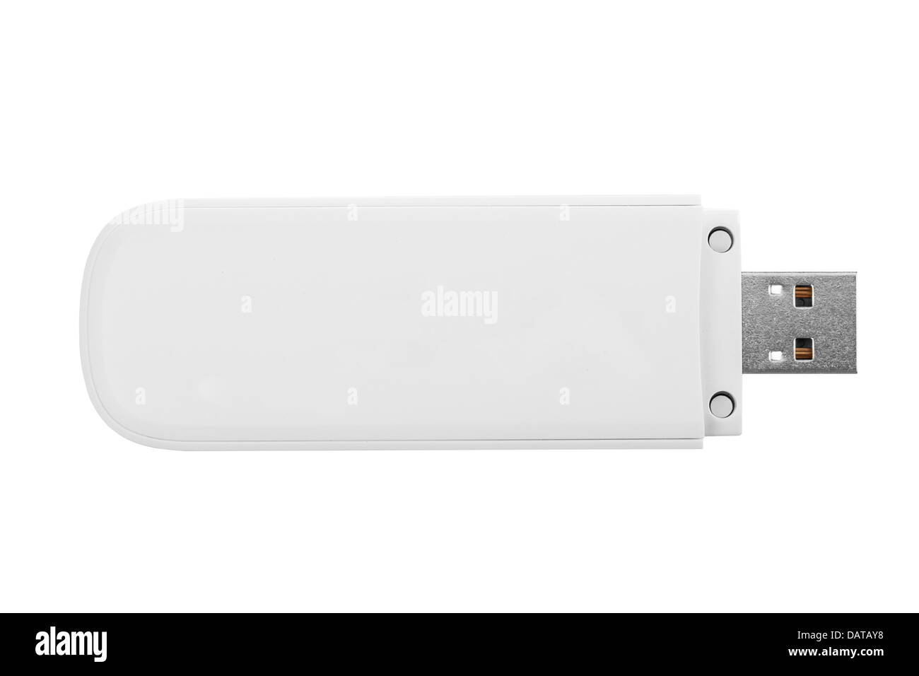 Bianco USB flash drive isolati su sfondo bianco Foto Stock