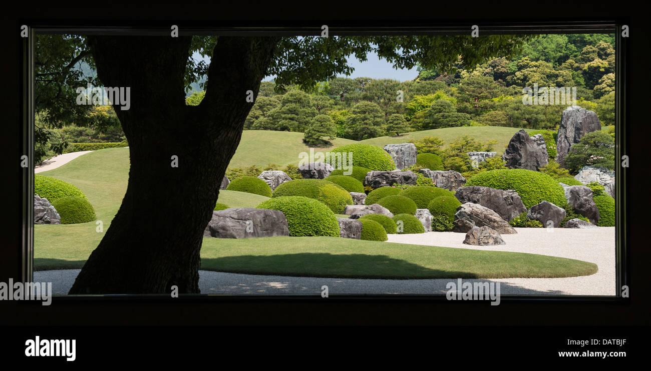 Paesaggio secco nel giardino La Adachi Museum of Art Foto Stock