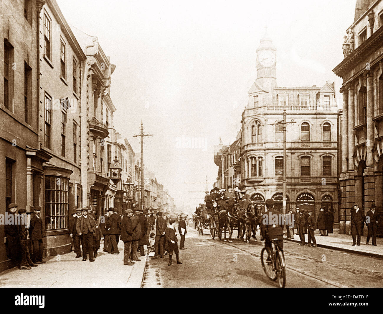 Doncaster High Street e Baxtergate inizio novecento Foto Stock