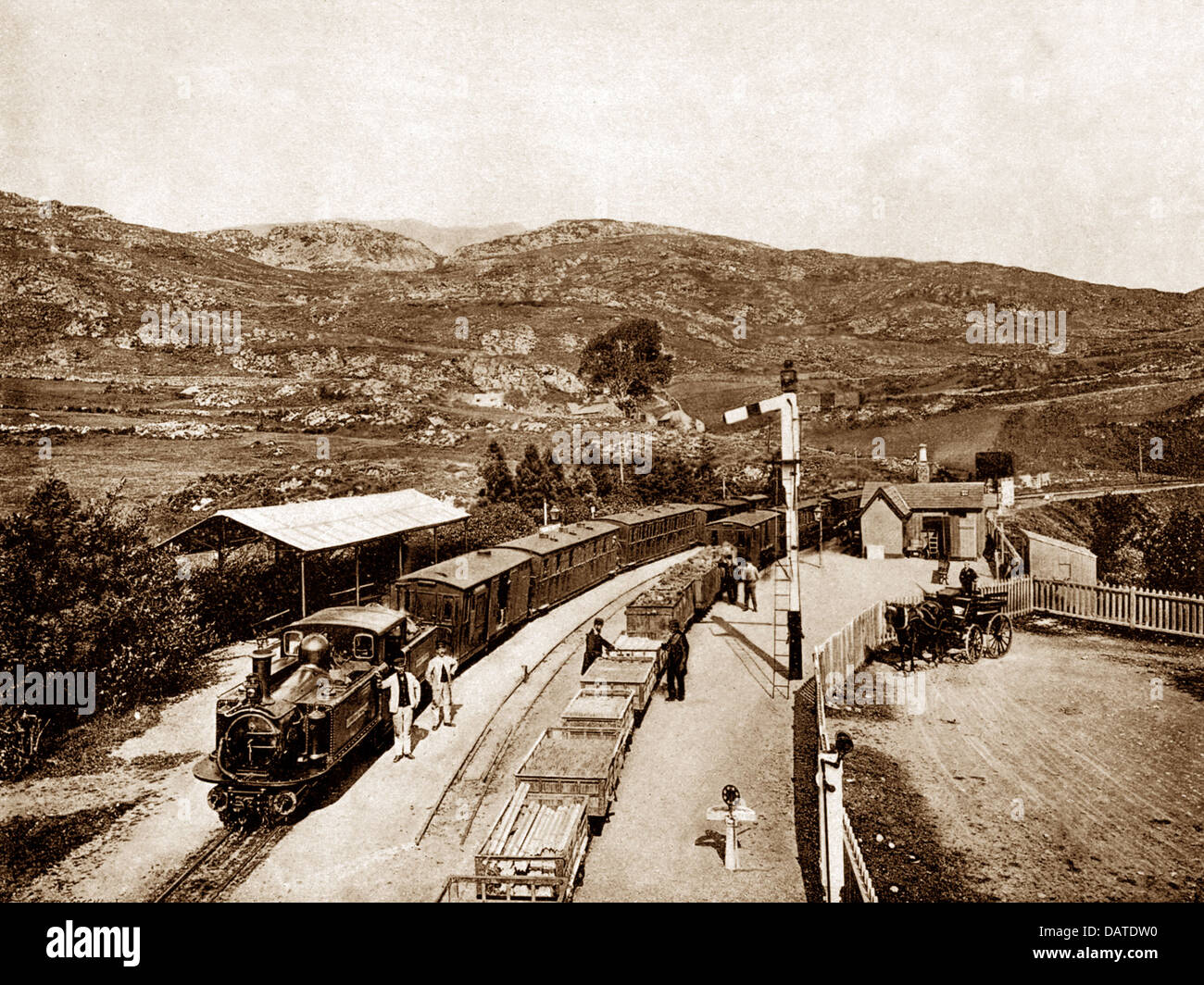 Ffestiniog Railway Tan-y-stazione di Bwlch inizio novecento Foto Stock