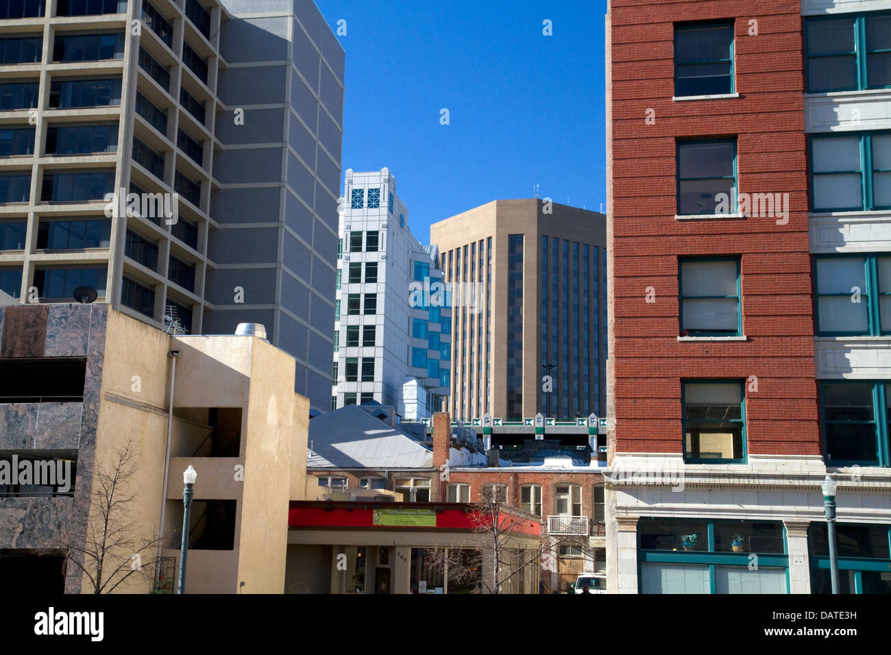 Edifici nel centro cittadino di Boise, Idaho, Stati Uniti d'America. Foto Stock