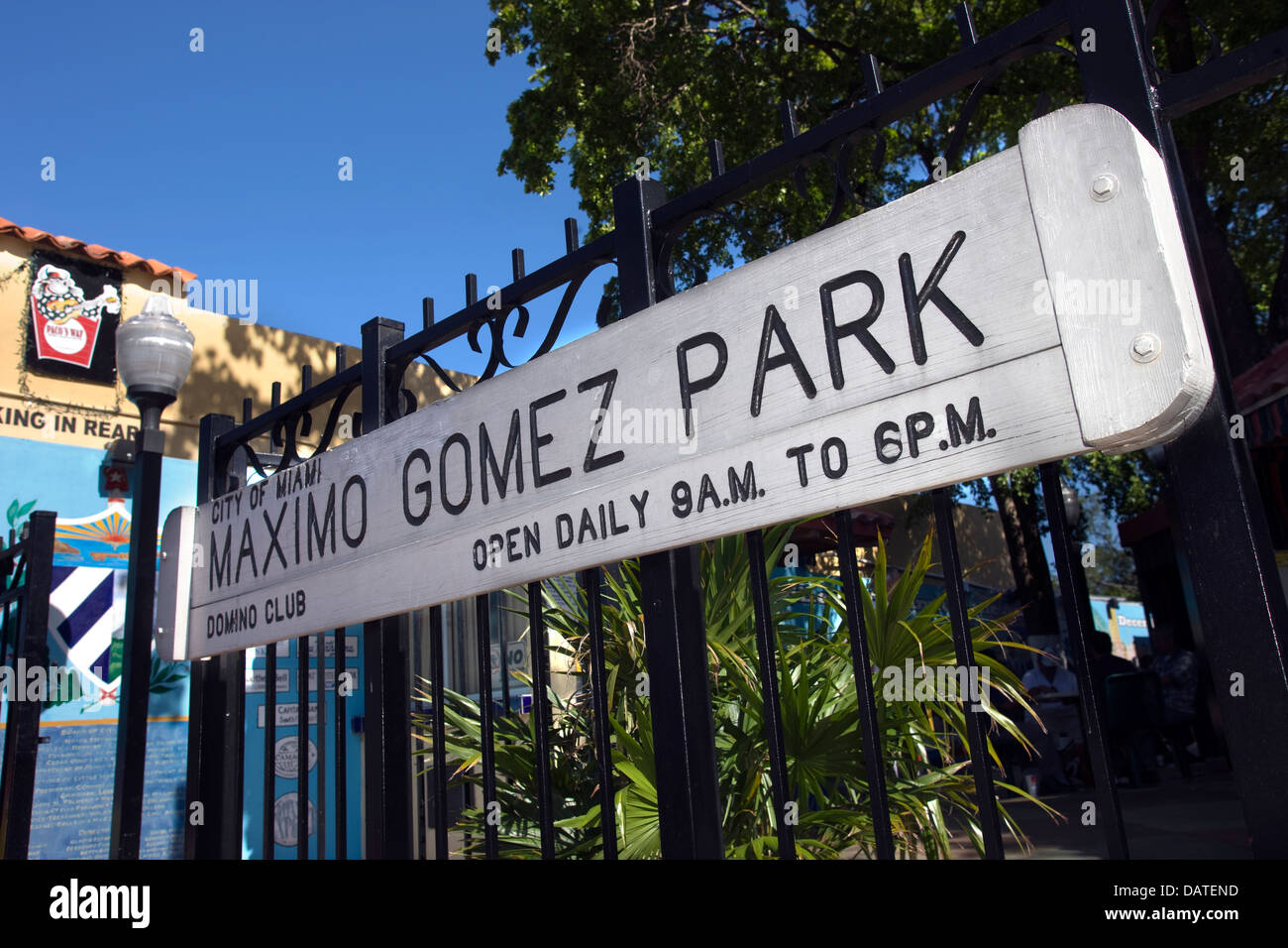 MAXIMO GOMEZ DOMINO PARK ottava strada Little Havana Miami Florida USA Foto Stock