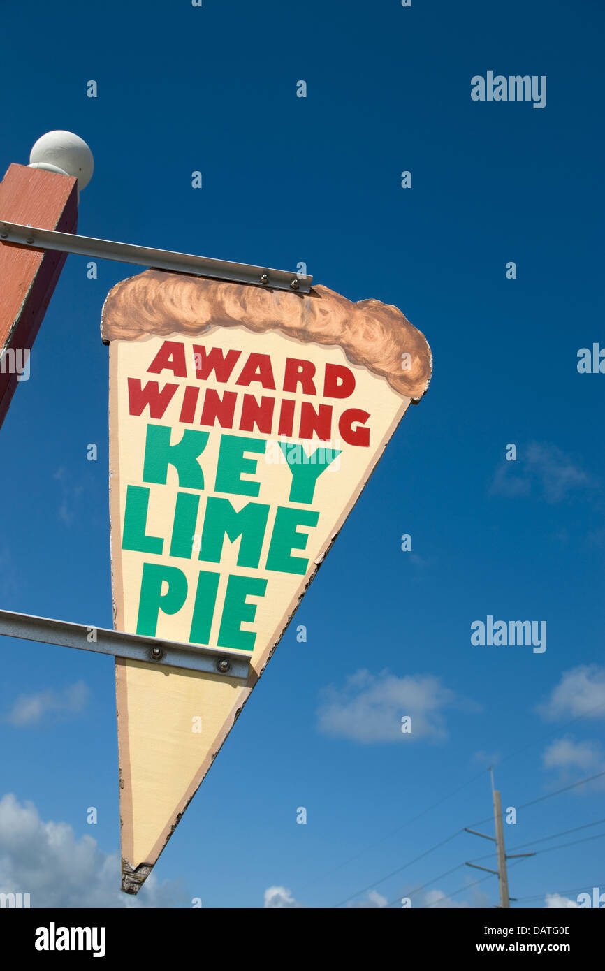KEY LIME SEGNO GRAFICO A TORTA MARATHON KEY FLORIDA USA Foto Stock