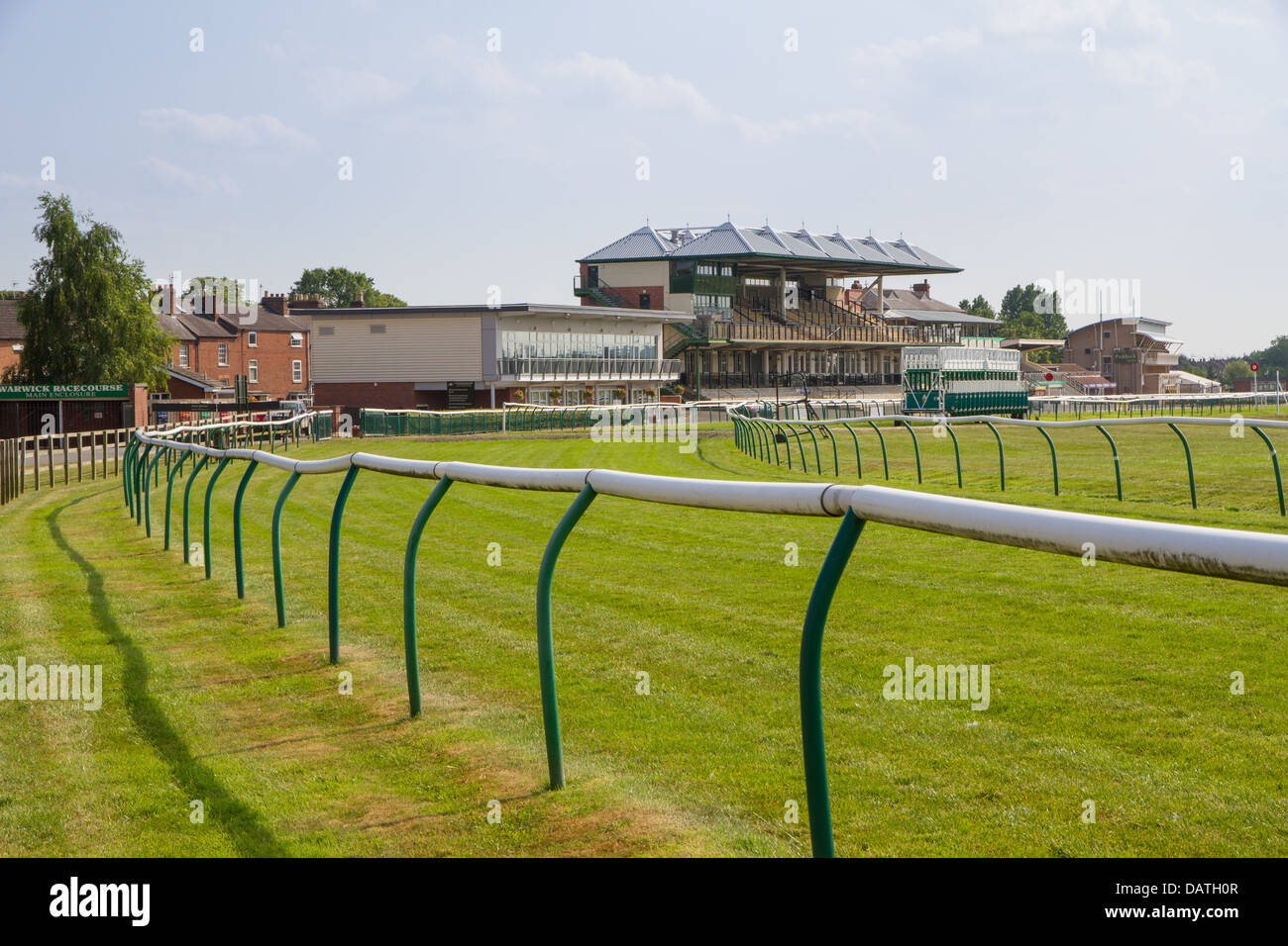 Warwick Race Course con la tribuna in background Foto Stock
