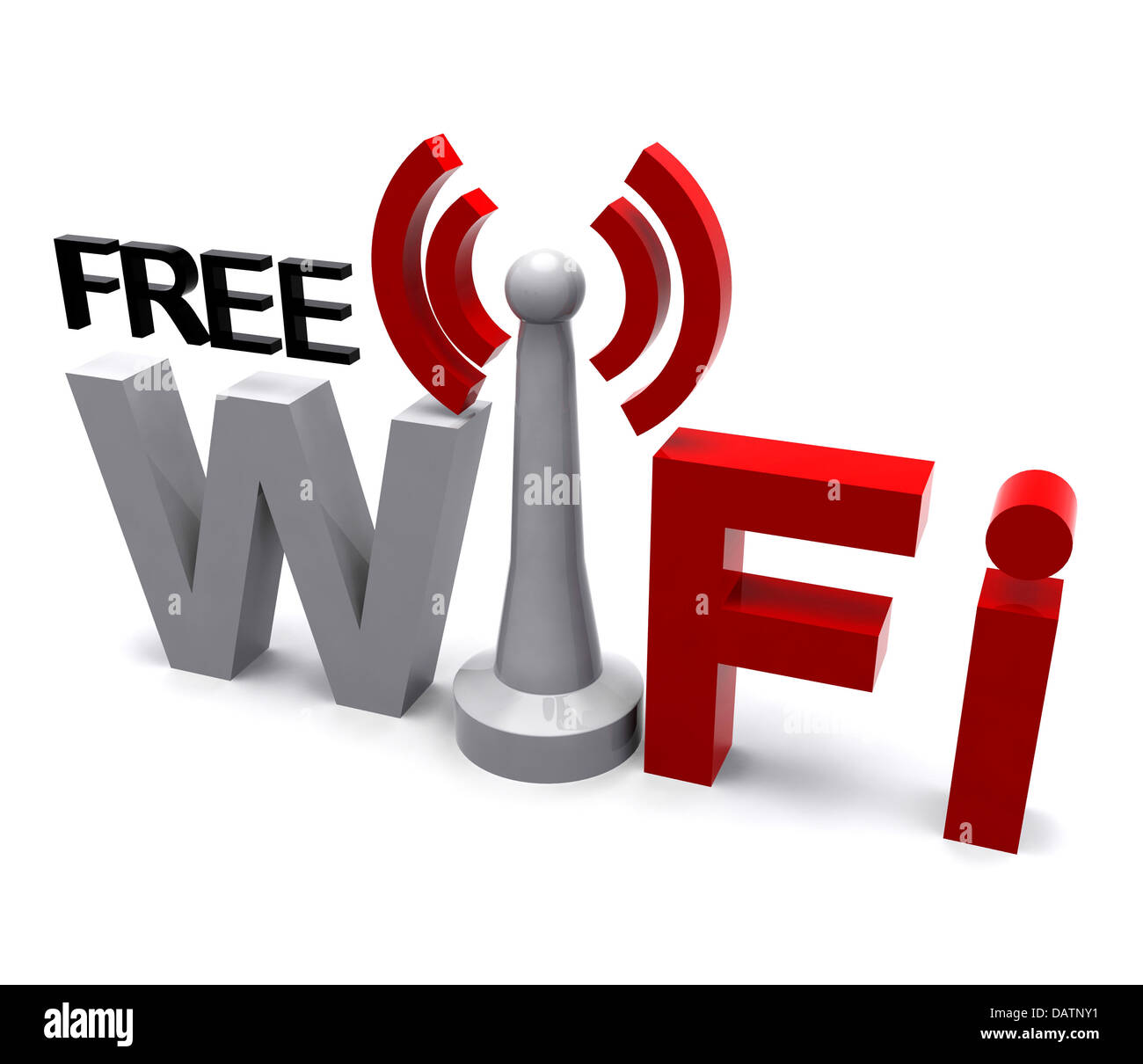 Internet Wifi Gratuito simbolo mostra la copertura Foto Stock