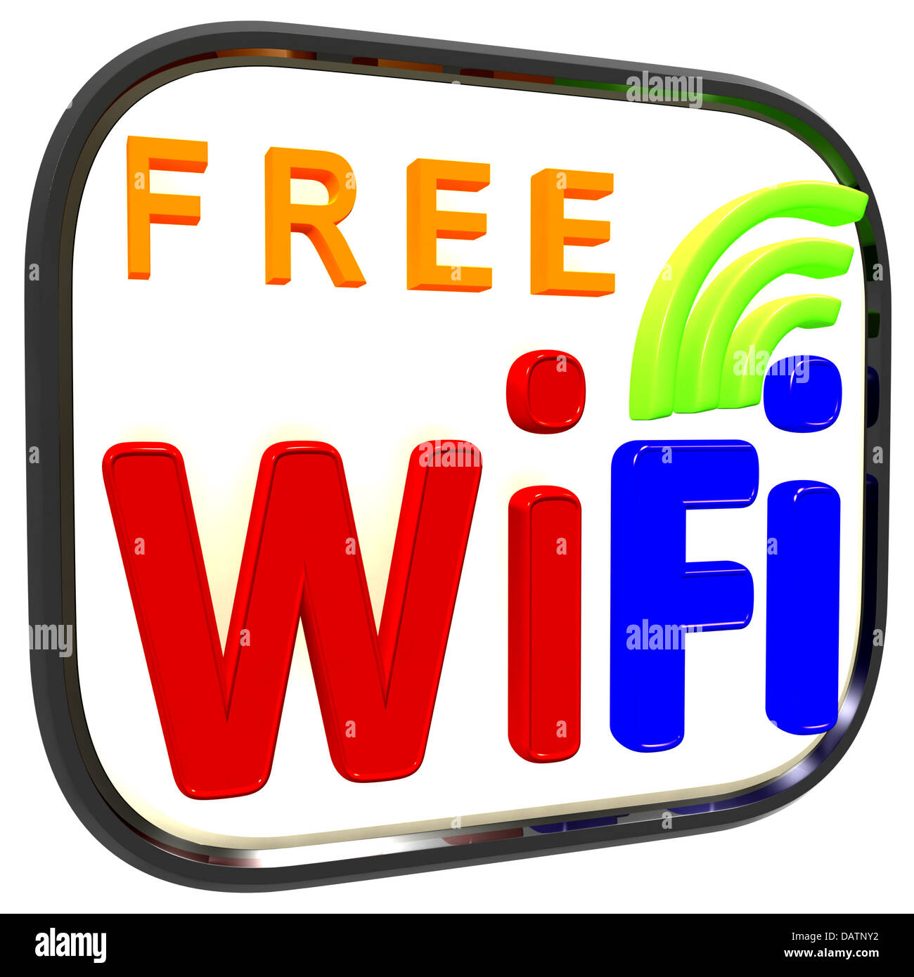 In Box Internet Wifi Gratuito simbolo mostra il collegamento Foto Stock