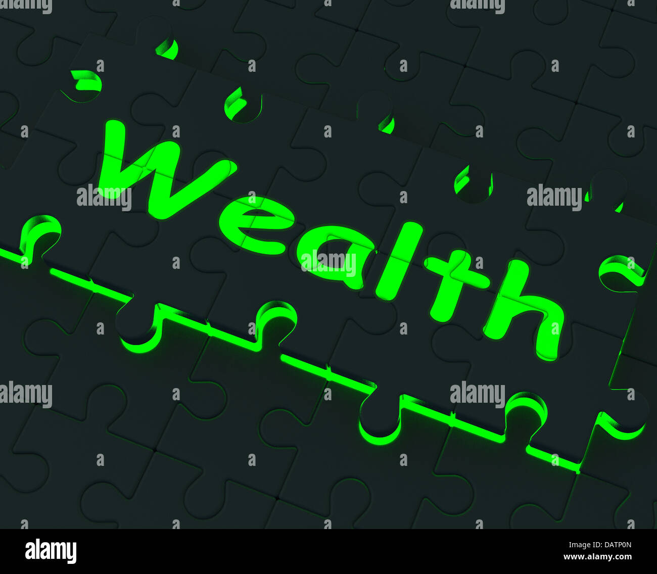 Puzzle di ricchezza che mostra la ricchezza e abbondanza Foto Stock