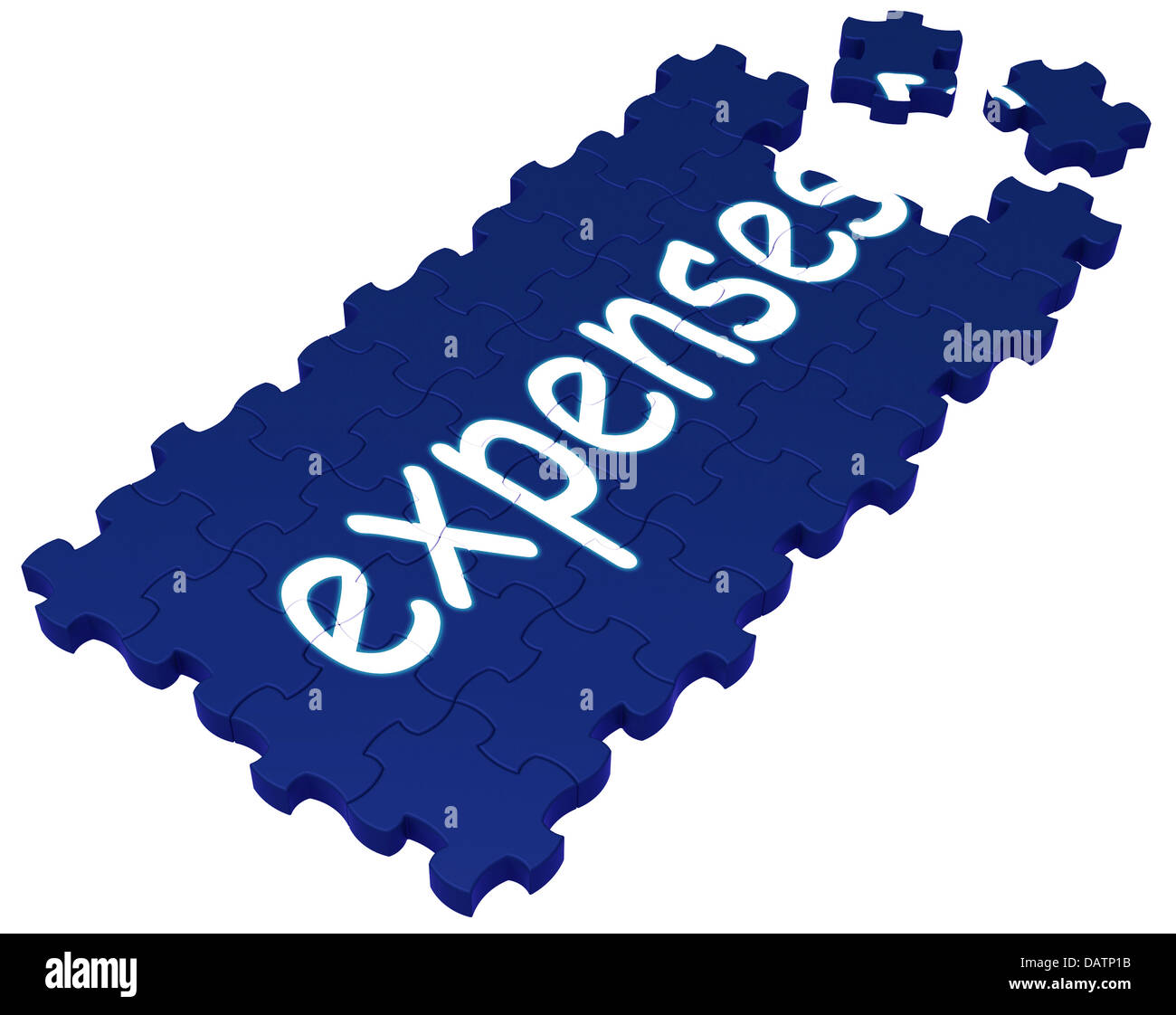 Spese puzzle che mostra le fatture e pagamenti Foto Stock
