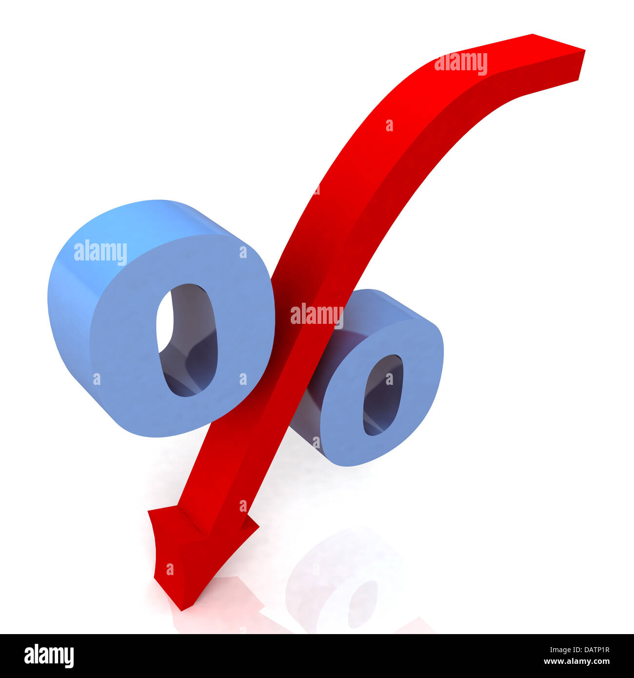 Percentuale di blu simbolo mostra prezzo ridotto Foto Stock