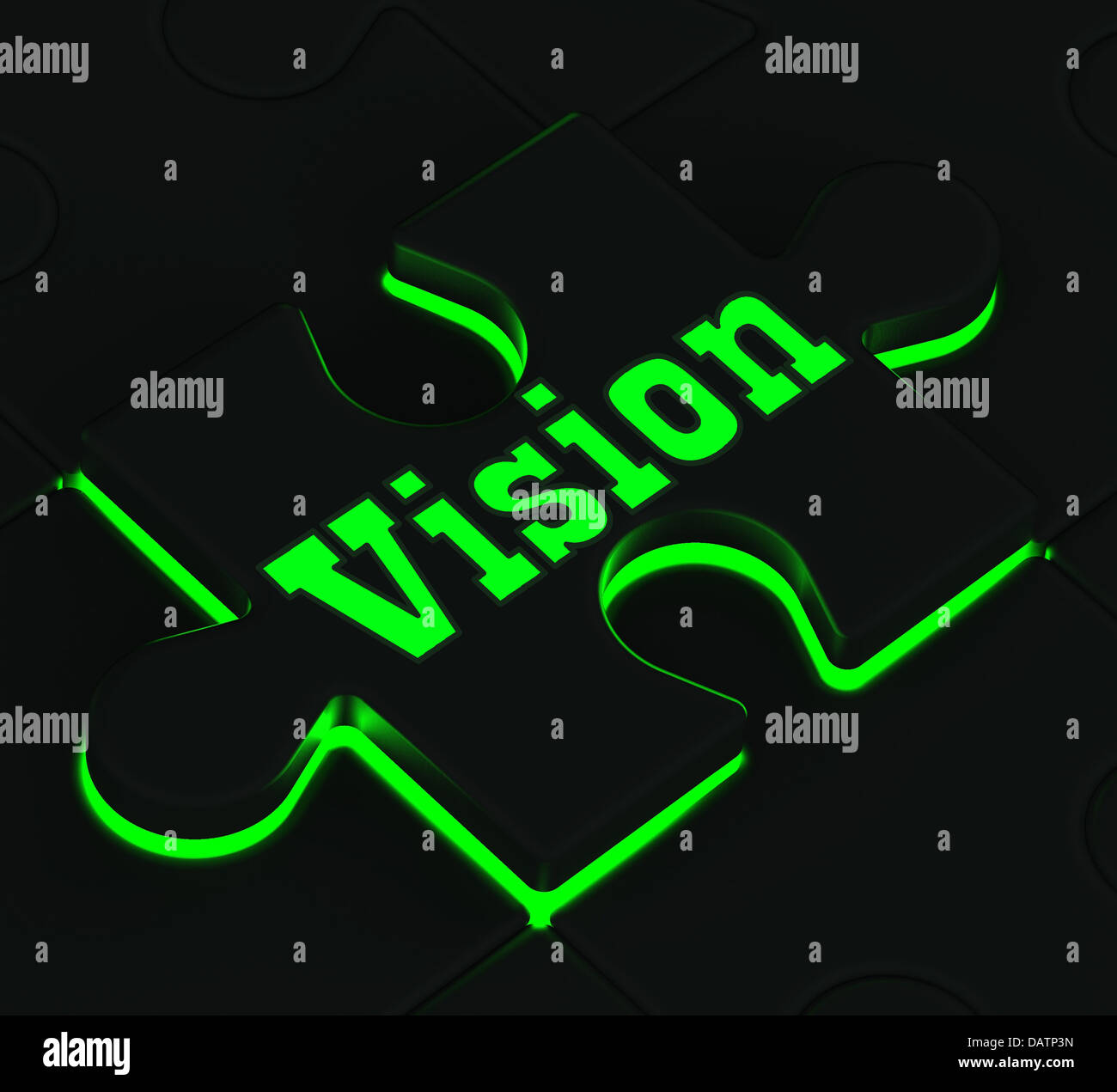 Puzzle di visione mostra le missioni future Foto Stock