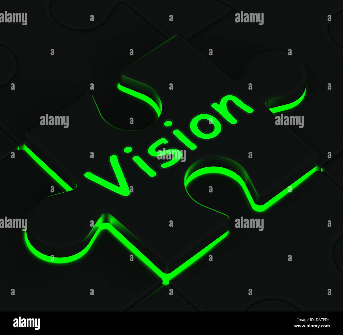 Vision puzzle che mostra il futuro e il destino Foto Stock