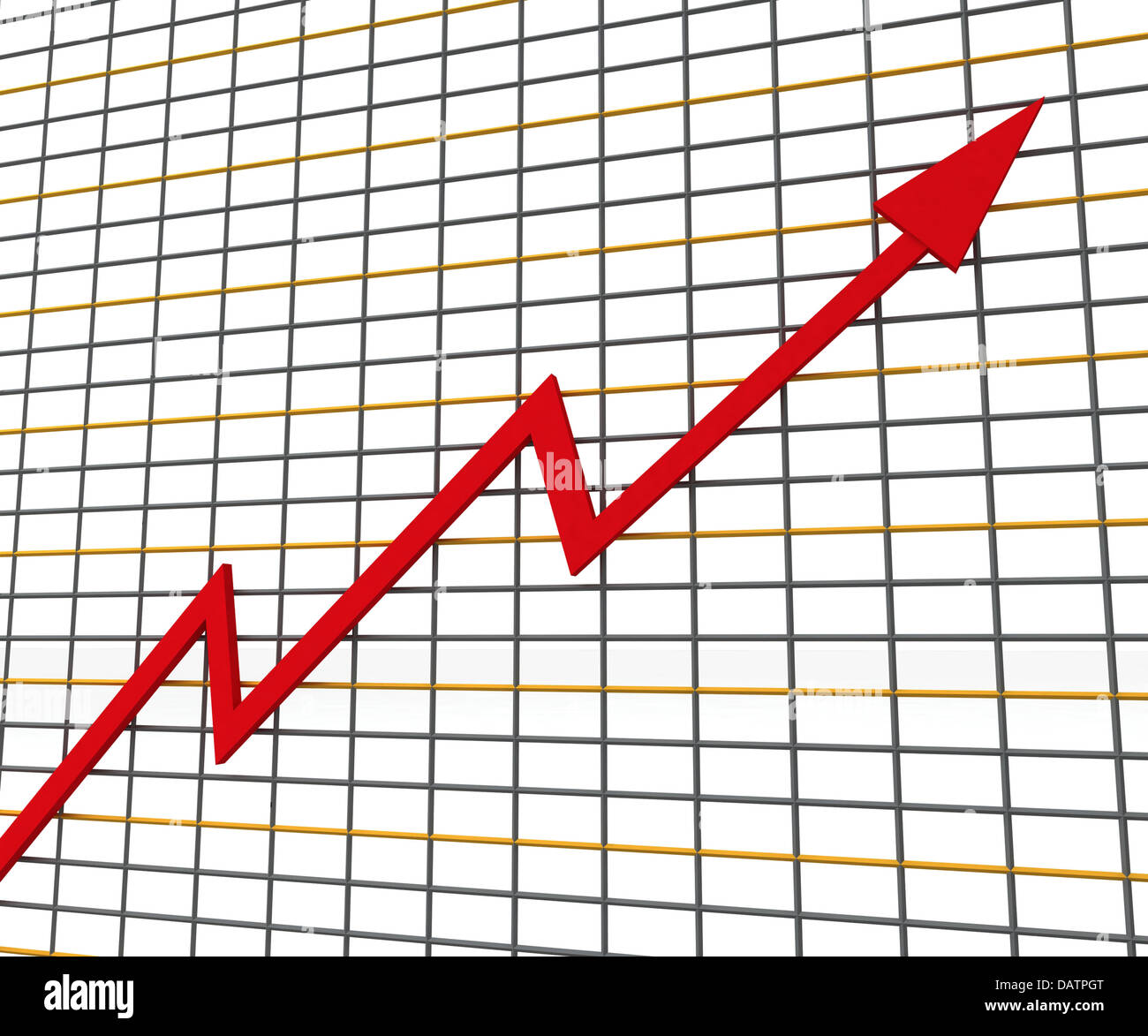 Il grafico rosso mostra la linea di profitto Foto Stock