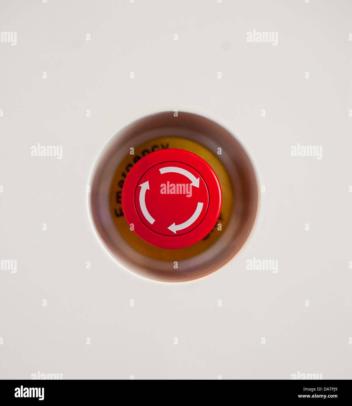 Rosso interruttore di avvertimento Foto Stock