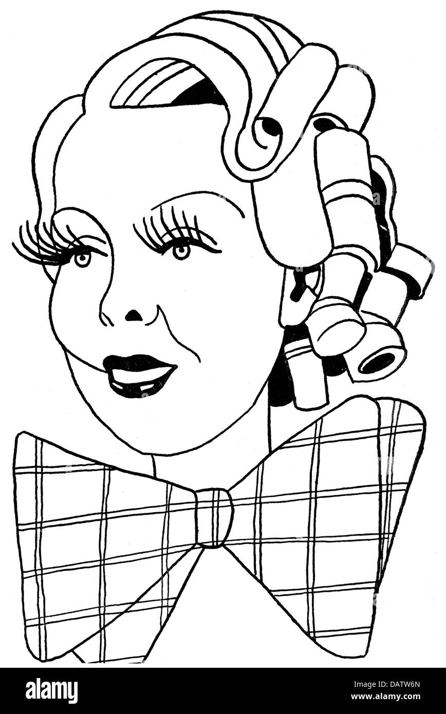 Ondra, Anny, 15.5.1903 - 28.2.1987, attrice polacca, ritratto, disegno, 20th secolo, Foto Stock