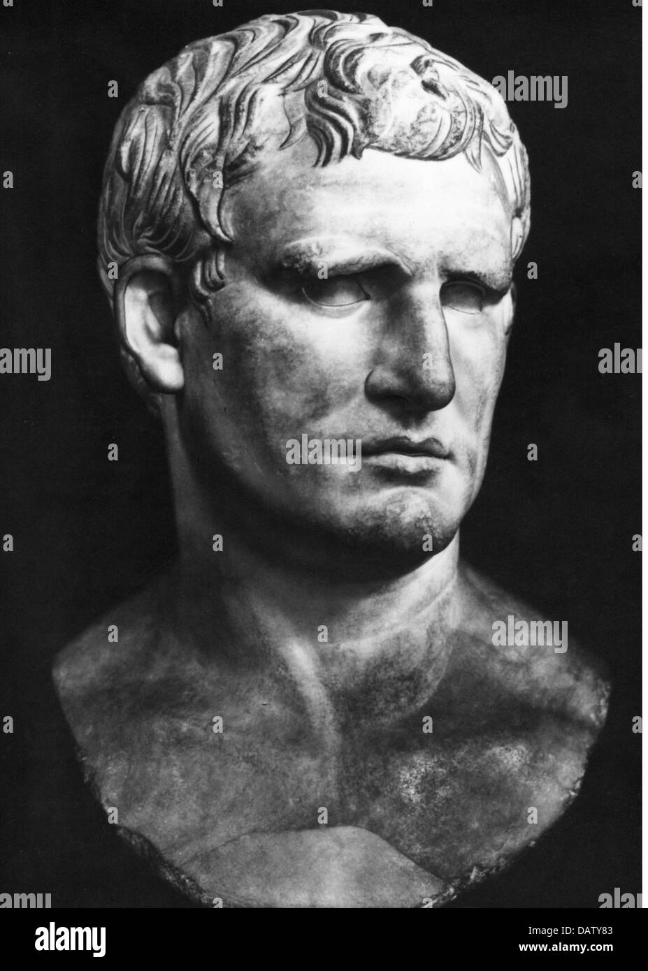 Agrippa, Marcus Vipsanius, 65/64 - 12 a.C., politico romano e leader militare, ritratto, busto di Gabii, circa 25 a.C., Louvre, Parigi, Foto Stock