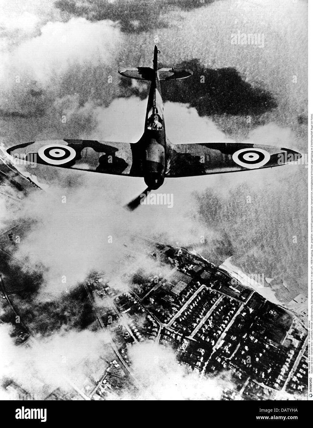 Trasporti / trasporti, aviazione, militare, Gran Bretagna, aerei da combattimento Supermarine Spitfire Mk i in aria, 1938, diritti aggiuntivi-clearences-non disponibile Foto Stock