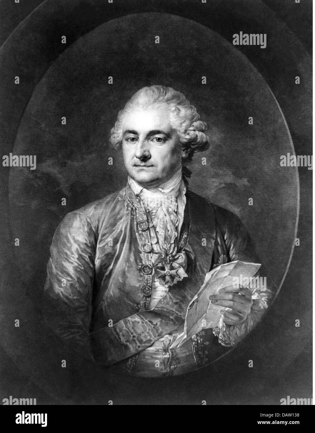 Stanislao II Agosto, 17.1.1732 - 12.2.1798, Re di Polonia 6.9.1732 - 25.21.1795, mezza lunghezza, mezzotinta di Johann Peter Pichler, circa 1790, Foto Stock