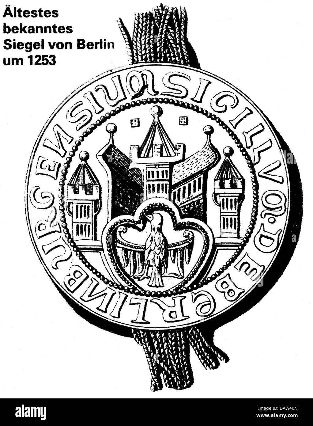 Eraldica, stemma, armamenti urbani, Germania, Berlino, foca, circa 1253, diritti aggiuntivi-clearences-non disponibile Foto Stock