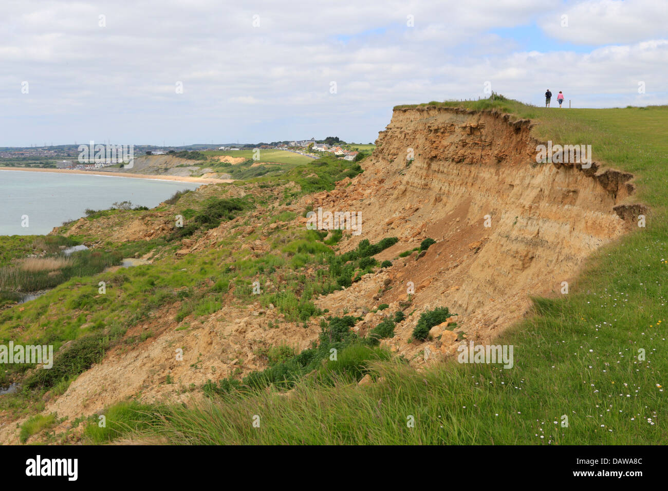 Punto redcliff cliff erosione vicino a Weymouth Dorset England Regno Unito Foto Stock