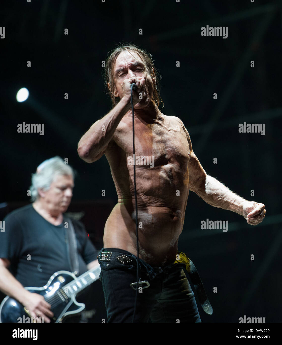 Iggy Pop e gli Stooges in concerto a Capannelle Stadium, Roma, Italia. 04-07-2013 Foto Stock